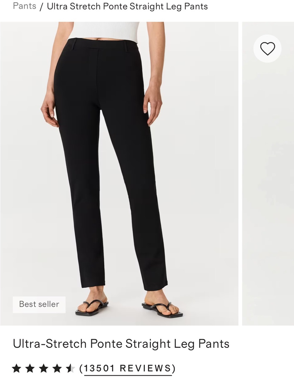 Quince Black Straight-Leg Ponte Pants